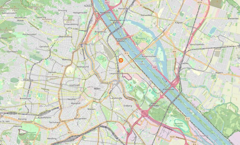 Karte von Praxis Vorgarten Wien 1020